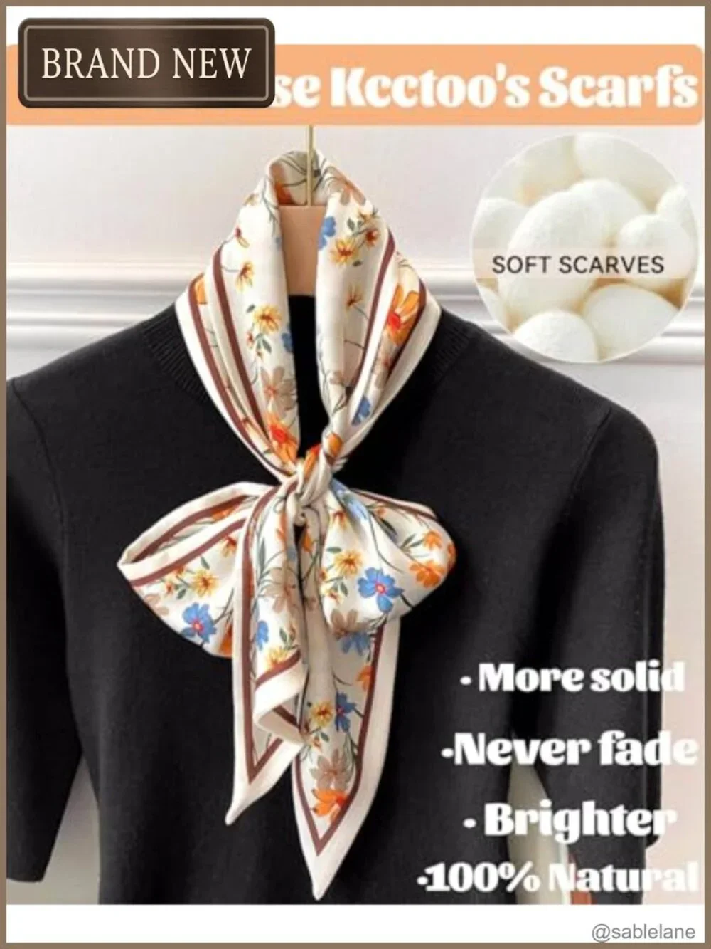 Silky Satin Neck Scarf, 59